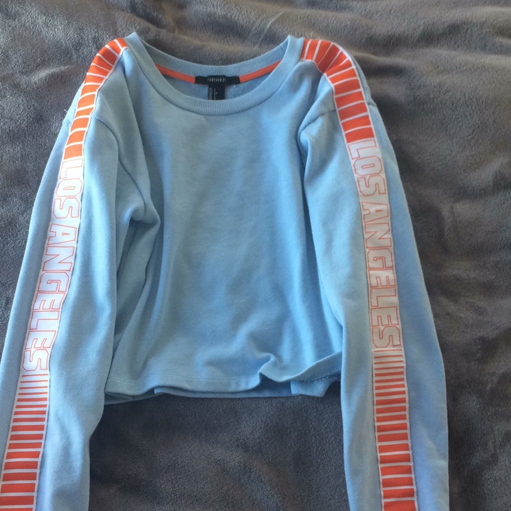 Blue and orange crop top